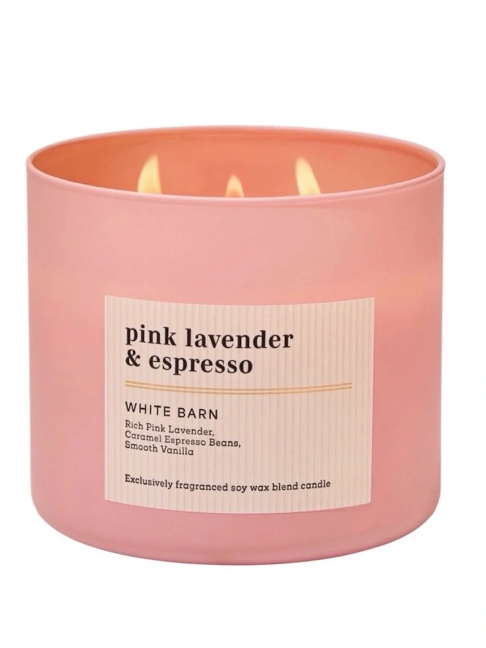 NEW! White Barn Pink Lavender & Espresso 3-Wick Candle w Decorative Metal Lid - Picture 7 of 7